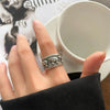 Animal Retro 925 Sterling Silver Ring Female Snake Cat Elephant Special-Interest Design Niello Jewelry Open-End Personality Ring No