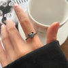 Animal Retro 925 Sterling Silver Ring Female Snake Cat Elephant Special-Interest Design Niello Jewelry Open-End Personality Ring No