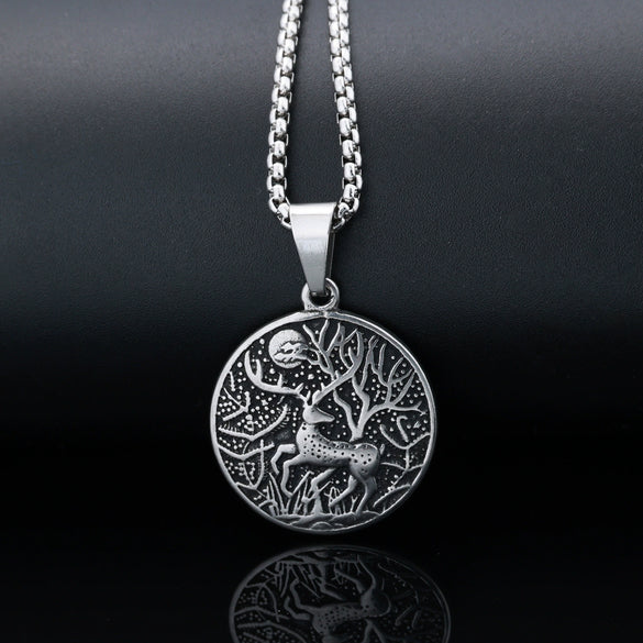 Animal Shape Geometric Stainless Steel Pendant Necklace With Polishing Treatment