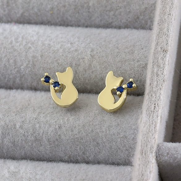 Animal Style Copper Earrings With Diamond Encrusted And Electroplating Process For Women