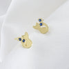 Animal Style Copper Earrings With Diamond Encrusted And Electroplating Process For Women