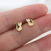 Animal Style Copper Earrings With Diamond Encrusted And Electroplating Process For Women