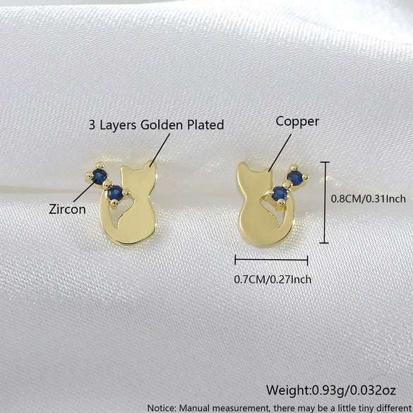 Animal Style Copper Earrings With Diamond Encrusted And Electroplating Process For Women