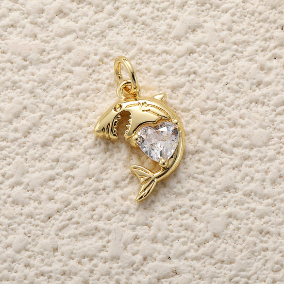Animal Style Copper Platinum Plated Starfish Conch Love Jewelry Accessories Pendant With Zircon Eyes Turtle Wings Earrings Necklace Pendant