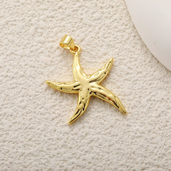 Animal Style Copper Platinum Plated Starfish Conch Love Jewelry Accessories Pendant With Zircon Eyes Turtle Wings Earrings Necklace Pendant