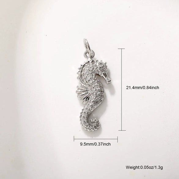 Animal Style Copper Platinum Plated Starfish Conch Love Jewelry Accessories Pendant With Zircon Eyes Turtle Wings Earrings Necklace Pendant