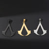 Anime Assassin's Creed Stainless Steel Sickle Military Pendant With Sweater Chain Electroplated