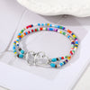 Anklet Alloy Geometric Style For Women With Rice Beads And Pine Stone Inlay