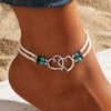 Anklet Alloy Geometric Style For Women With Rice Beads And Pine Stone Inlay