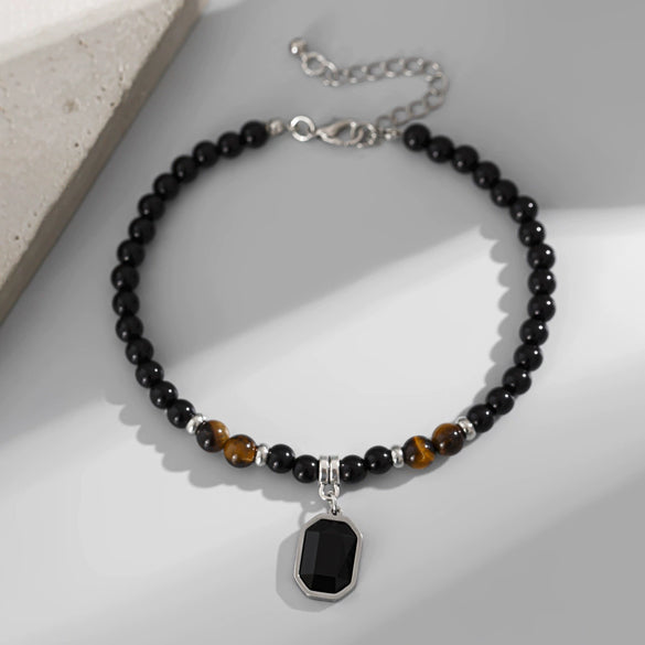 Anklet Glass Glaze Ushape Alloy Inlaid Artificial And Semiprecious Stones Men's Hiphop Simple