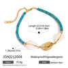 Anklet Synthetic Blue Turquoise Stone Titanium Steel 18K Gold Geometric Style Women's