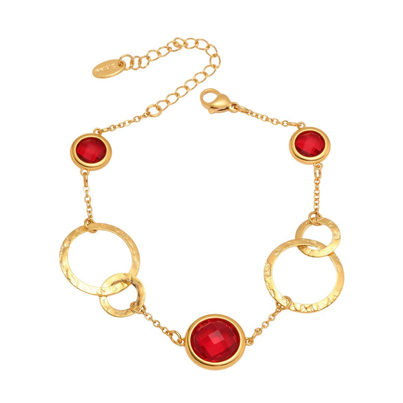 Anklet Titanium Steel Gold Plated With Artificial Gemstones And Semiprecious Stones Geometric Style Jewelry