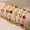 Anklet Titanium Steel Gold Plated With Artificial Gemstones And Semiprecious Stones Geometric Style Jewelry