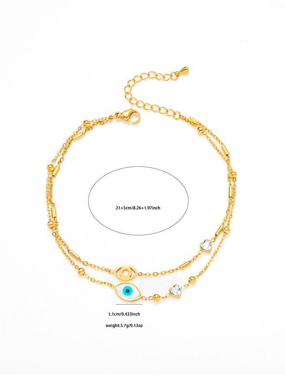 Anklet Titanium Steel Heart Butterfly Flower Electroplated Jewelry Fashion