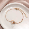 Anklet Titanium Steel Roman Doublering With Letters Numbers Text For Women
