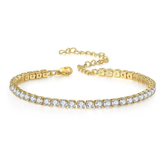 Anklet Zircon Gold Plated Geometric Female Jewelry