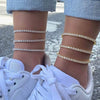 Anklet Zircon Gold Plated Geometric Female Jewelry