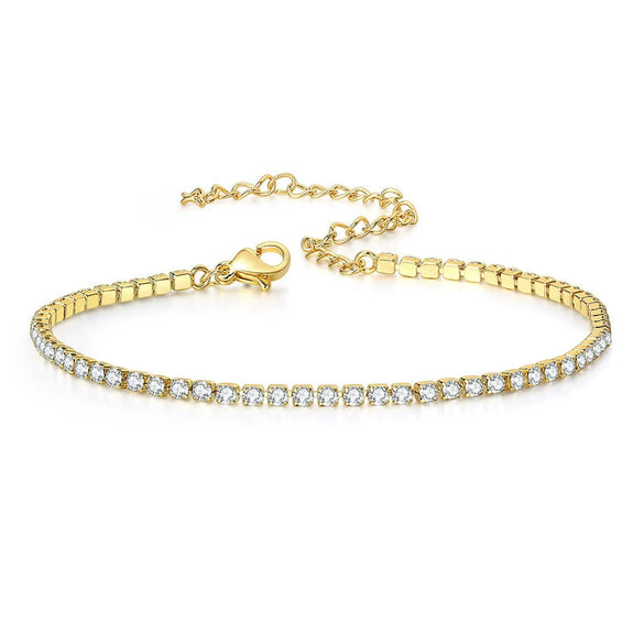 Anklet Zircon Gold Plated Geometric Female Jewelry