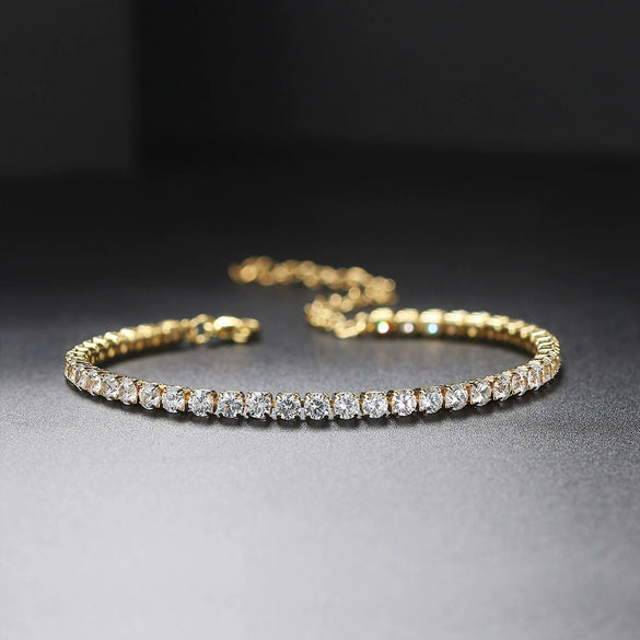 Anklet Zircon Gold Plated Geometric Female Jewelry