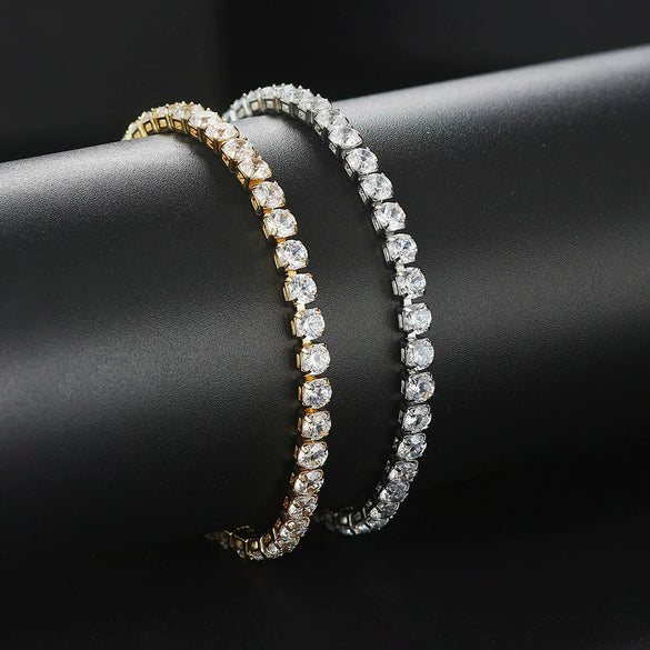 Anklet Zircon Gold Plated Geometric Female Jewelry