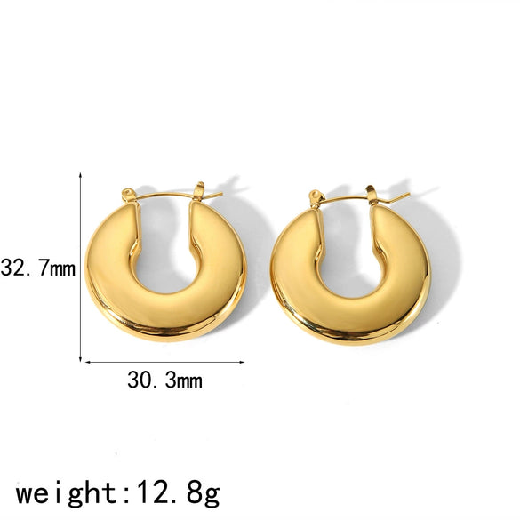 Antiallergic Titanium Steel Ushaped Horseshoe Electroplated Fashion Earrings