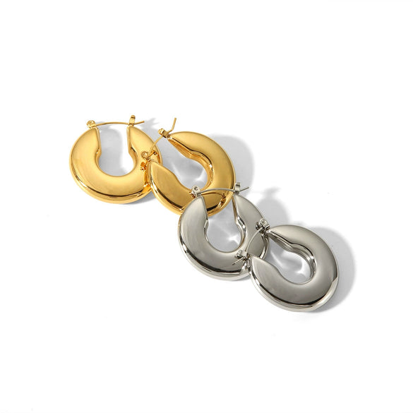 Antiallergic Titanium Steel Ushaped Horseshoe Electroplated Fashion Earrings