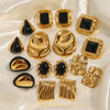 Antique Exaggerated Stainless Steel Earrings With Geometric Style And Electroplating Treatment For Women