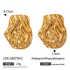 Antique Exaggerated Stainless Steel Earrings With Geometric Style And Electroplating Treatment For Women