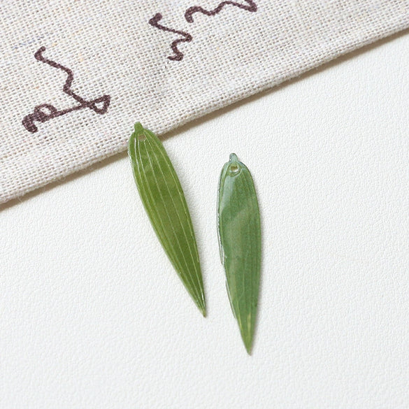 Antique Natural Style Leaf Pattern Epoxy Heat Shrinkable Pendant Jewelry Hairpin Accessories