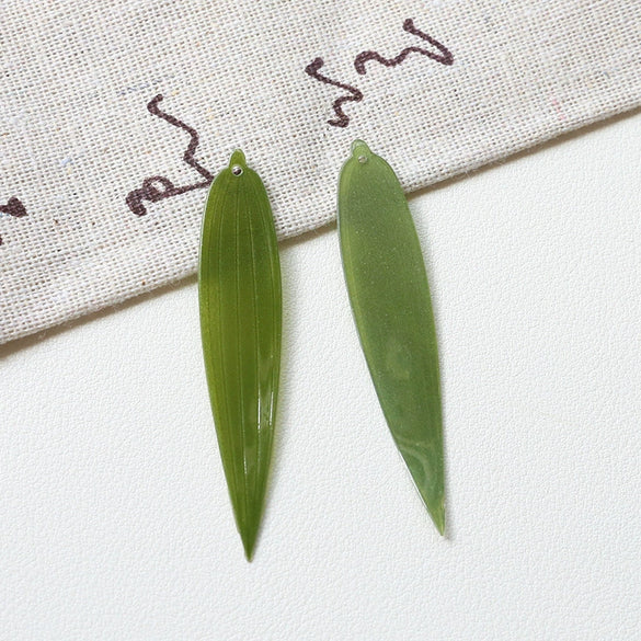 Antique Natural Style Leaf Pattern Epoxy Heat Shrinkable Pendant Jewelry Hairpin Accessories