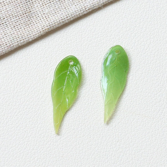 Antique Natural Style Leaf Pattern Epoxy Heat Shrinkable Pendant Jewelry Hairpin Accessories