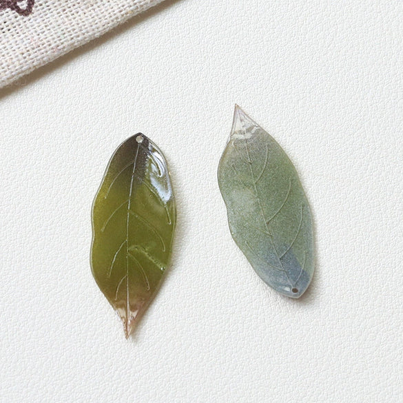 Antique Natural Style Leaf Pattern Epoxy Heat Shrinkable Pendant Jewelry Hairpin Accessories