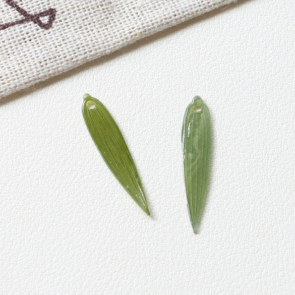 Antique Natural Style Leaf Pattern Epoxy Heat Shrinkable Pendant Jewelry Hairpin Accessories