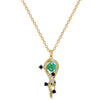 Antique Snake Full Diamond Cartoon Animal Zodiac Necklace Unisex Stainless Steel Copper