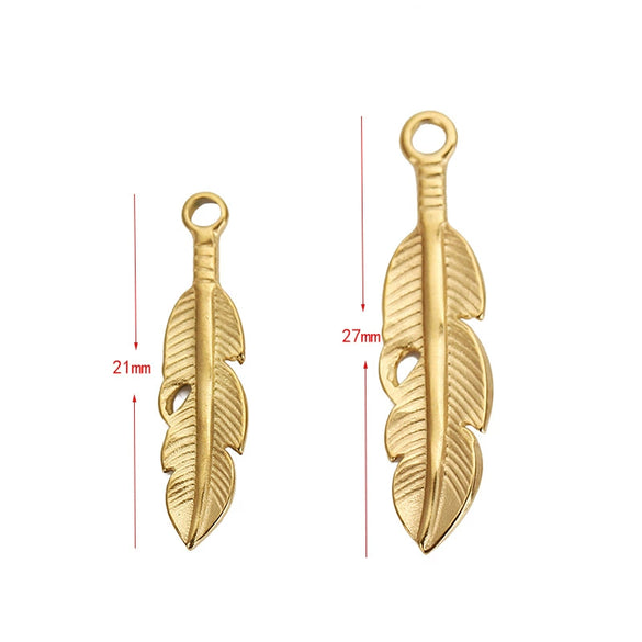 Antique Style Stainless Steel Round Feather Hair Accessories And Necklace Pendant Earrings Handmade With Electroplating