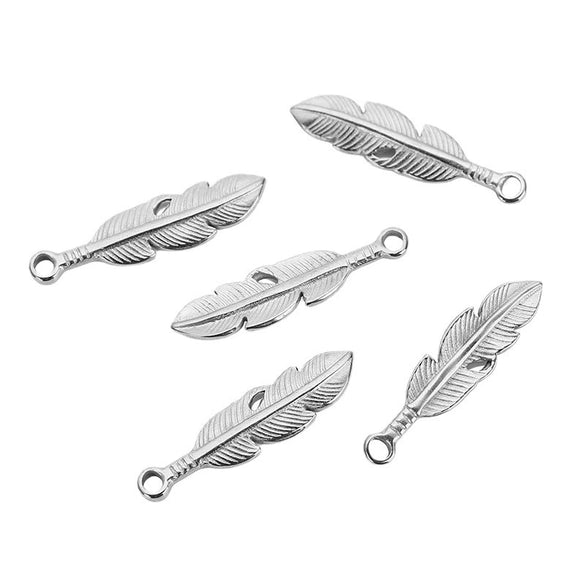 Antique Style Stainless Steel Round Feather Hair Accessories And Necklace Pendant Earrings Handmade With Electroplating