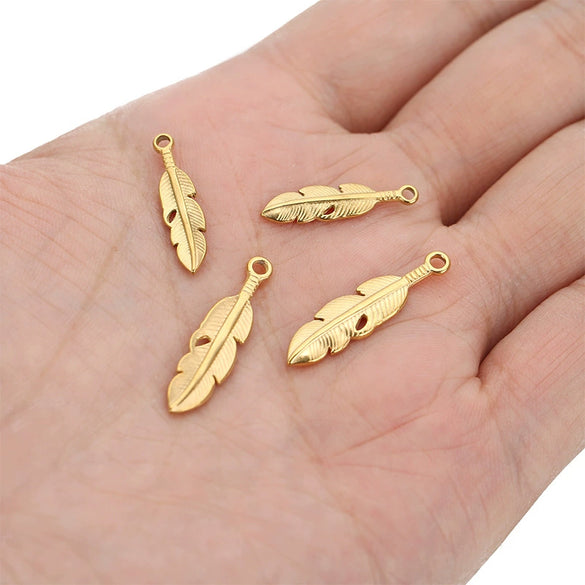 Antique Style Stainless Steel Round Feather Hair Accessories And Necklace Pendant Earrings Handmade With Electroplating