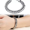 Antique Style Titanium Steel And Stainless Steel Cuban Chain Bracelet Or Necklace With Geometric Buckle Electroplated Unisex Jewelry