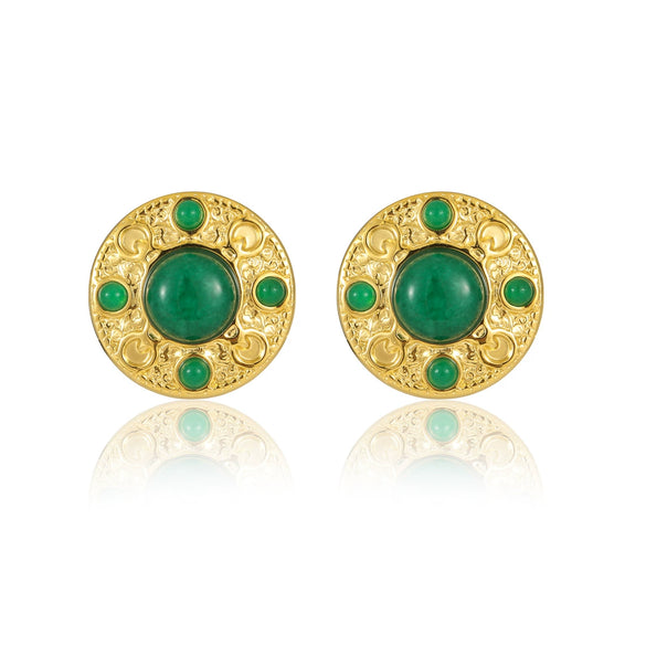 Antique Women's Geometric Stainless Steel Earrings With Electroplating