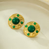Antique Women's Geometric Stainless Steel Earrings With Electroplating