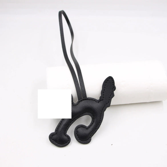 Arched Cat Lanyard Backpack Pendant In Artificial Leather With Little Bear Pig Small Animal Patterns Electroplated For Small Animal Accessories