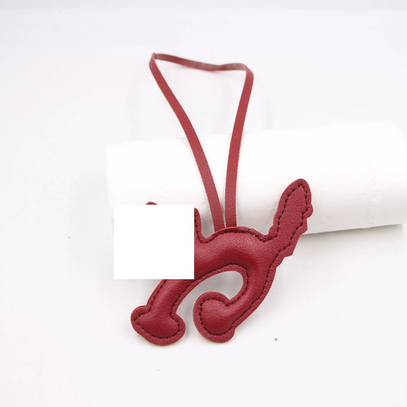 Arched Cat Lanyard Backpack Pendant In Artificial Leather With Little Bear Pig Small Animal Patterns Electroplated For Small Animal Accessories