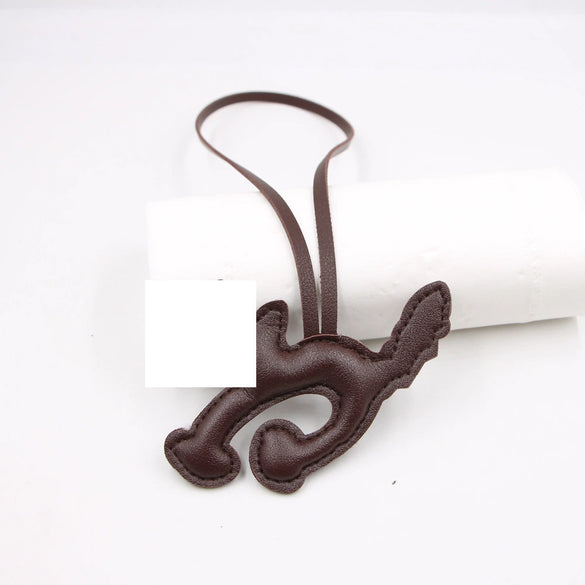 Arched Cat Lanyard Backpack Pendant In Artificial Leather With Little Bear Pig Small Animal Patterns Electroplated For Small Animal Accessories