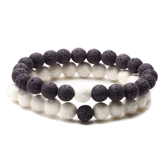 Aromatherapy Bracelet Set Volcanic Stone Agate Geometric Handmade Unisex