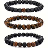 Aromatherapy Bracelet Set Volcanic Stone Agate Geometric Handmade Unisex