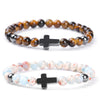 Aromatherapy Bracelet Set Volcanic Stone Agate Geometric Handmade Unisex