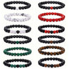 Aromatherapy Bracelet Set Volcanic Stone Agate Geometric Handmade Unisex