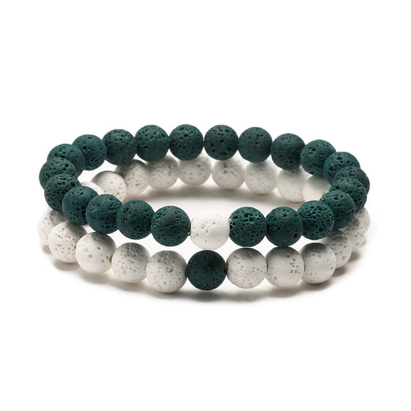 Aromatherapy Bracelet Set Volcanic Stone Agate Geometric Handmade Unisex