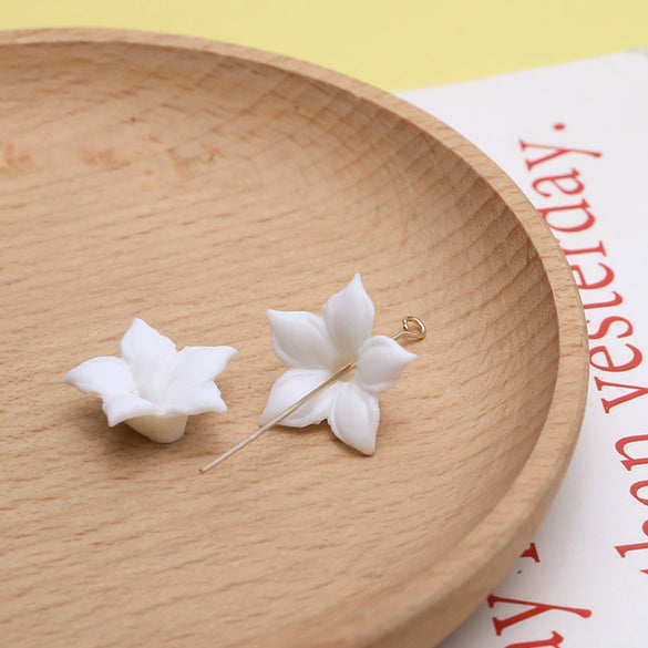Artificial Ceramic Flower Perforated Beaded Handmade Earrings Hairpin Phone Case Accessories