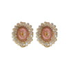 Artificial Crystal Earrings With Flower And Geometric Pattern Set With Crystal Fashion Style For Women